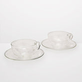 Jenaer Glass, Cup With Glass Saucer Set of 2